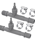 Ozone Venturi Injector for cold plunge, spa, pool circulation pumps and irrigation, includes barbed inlets and outlets with clamps