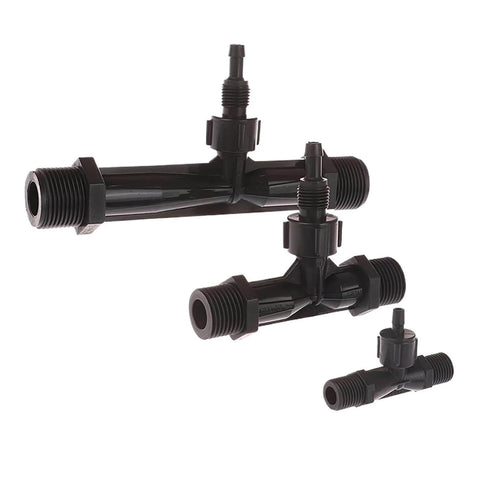 Three sizes of Pro Grade Venturi Ejector For Ozone And Water Mixing With Built In Anti Backflow Valve 2 Inch 4 Inch 6 Inch Plastic Assembly