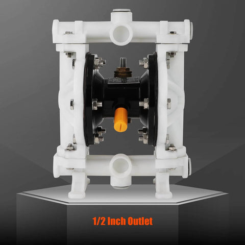 Air Operated Double Diaphragm Pump With Half Inch Inlet And Outlet, QBK-15, 12 GPM And Up To 120 PSI, front view.