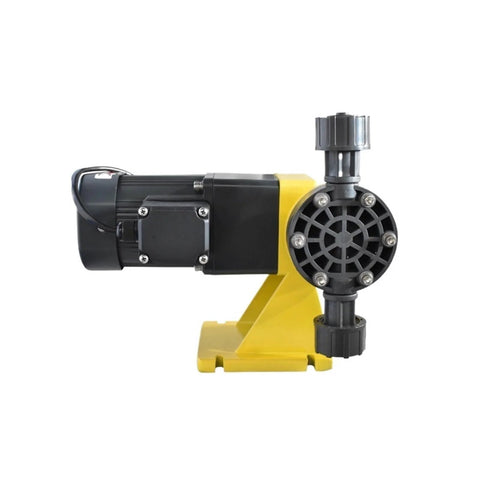 Side view of DJL Diaphragm Metering Pump With PVDF Diaphragm For Precise Liquid Dosing, DJL150 0.4 Stroke, Heavy Duty, Durable Casing