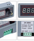 Beast Power DC Motor Speed Controller 9V To 60V 12A 500W PWM Control module panel and connectors detail