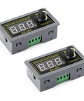 PWM Motor Driver For DC Motors 5V 12V 24V With Digital Encoder And Stepless Rotary Switch in Durable Housing, Front View