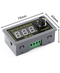 PWM Motor Driver For DC Motors 5V 12V 24V With Digital Encoder and Rotary Switch in Durable Housing, Dimensions 79mm x 43mm x 26mm.