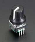 Rotary Encoder With Extras ADA377 24 Pulse Detents panel mountable, breadboard friendly, soft touch knob, precise digital control in electronics