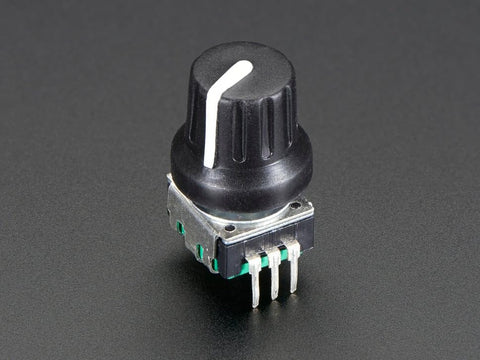 Rotary Encoder With Extras ADA377 24 Pulse Detents panel mountable, breadboard friendly, soft touch knob, precise digital control in electronics