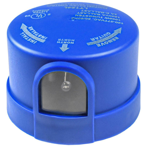 Blue Photocell Dusk To Dawn Sensor With Dimming Receptacle for Outdoor Lighting Twist Lock Plug Base