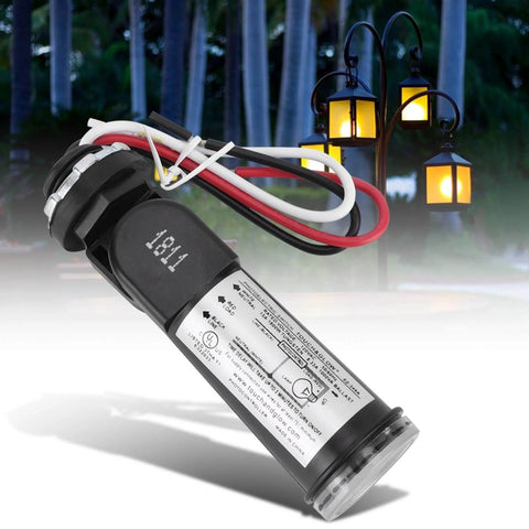 Photoelectric Dusk To Dawn Sensor Switch For Outdoor Lighting 120V Black With Watertight Cover in decorative lamp setting