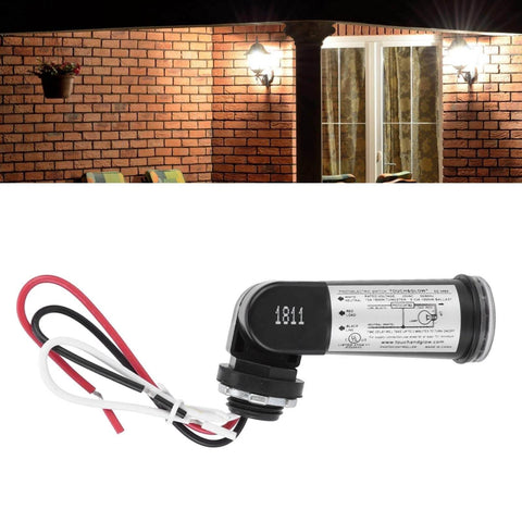 Photoelectric Dusk To Dawn Sensor Switch For Outdoor Lighting 120V Black With Watertight Cover
