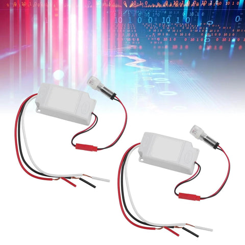 Two Pack Photoelectric Light Control Sensor Switches, Auto On Off Dusk To Dawn Photocell For Street And Outdoor Lights, DC 12 24V