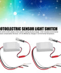 Two Pack Photoelectric Light Control Sensor Switches, Auto On Off Dusk To Dawn Photocell for Street and Outdoor Lights, DC 12 24V