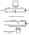 Diagram of wiring method for Two Pack Photoelectric Light Control Sensor Switches, Auto On Off Dusk To Dawn Photocell, DC 12 24V.