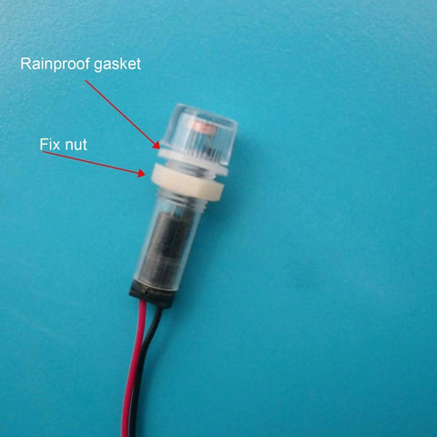 Close-up of Two Pack Photoelectric Light Control Sensor Switches with rainproof gasket, part of the auto on off dusk to dawn photocell