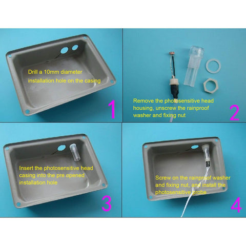 Installation steps for Two Pack Photoelectric Light Control Sensor Switches, Auto On Off Dusk To Dawn Photocell for outdoor lights.