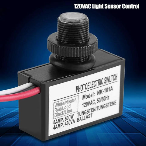 120VAC Photoelectric Light Sensor Auto On Off Switch For Lighting Fixtures, Automatic Daylight Detector, energy-saving photocell switch