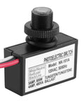 120VAC Photoelectric Light Sensor Auto On Off Switch For Lighting Fixtures with model label and wiring details, back view