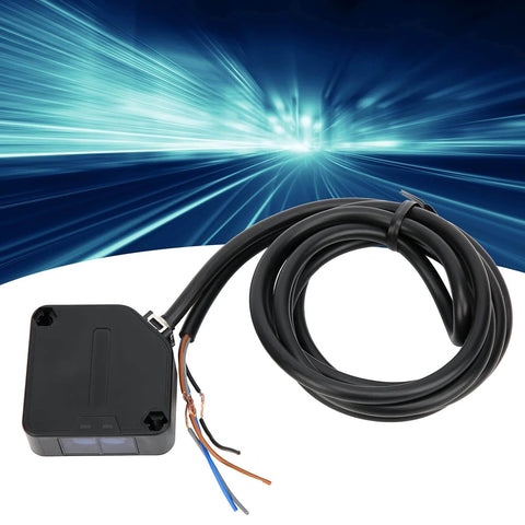 Black Photoelectric Sensor Switch 24-240V AC/DC With 5 Meter 197 Inch Detection Beam