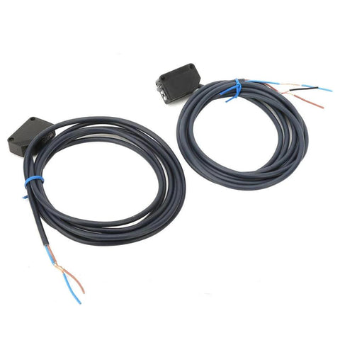 Photoelectric Switch Sensor For Automatic Equipment With Infrared IR Beam 12 To 24V DC NPN Output shown with wiring