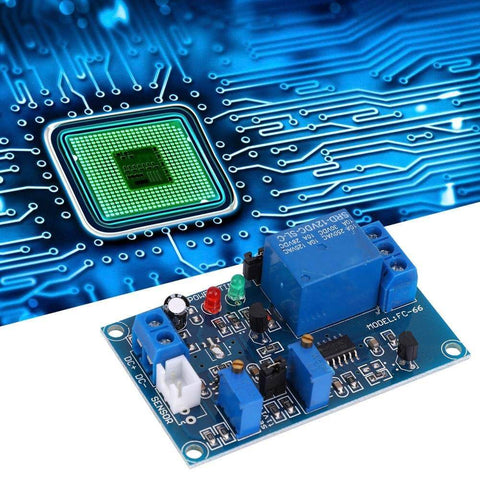 Photoresistor Relay Module With Photocell Sensor And Auto Light Switch on circuit board background