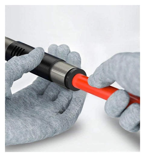 Hands installing Pipe Type Vacuum Generator Kit 2 Pieces VML1006 VML1008 With Air Ejector Valve in industrial setting.