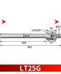 Go-To High Flow Air Powered Vacuum Generator dimensions schematic for plastic pellet transport