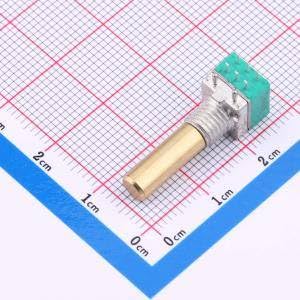 One Piece Plug-In Rotary Encoder ED08C030-FE18C9.0-A16-1002X on measurement grid for precise control in electronics projects.