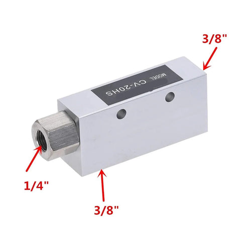 CV20 Series air exhaust vacuum generator with labeled dimensions