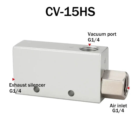 One Unit Pneumatic Vacuum Generator CV-10HS With High Negative Venturi Air Exhaust Ejector For 15HS 20HS 25HS 30HS Models CV-15HS Compatible