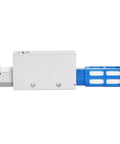Side view of Heavy Duty Industrial Pneumatic Vacuum Generator For Negative Pressure Suction Ejector CV-20HS with blue and white components