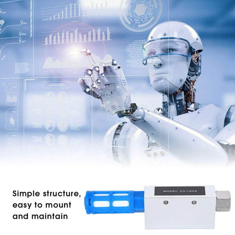 Pro Grade Pneumatic Vacuum Generator Pump With Muffler alongside futuristic robot illustration.