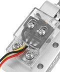 Close-up of Industrial Vacuum Generator SCV10CK Pneumatic Vacuum Ejector with wiring and transparent casing for automation use