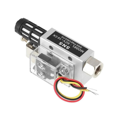 Industrial Vacuum Generator SCV10CK Pneumatic Vacuum Ejector with one-fourth inch female thread, wiring, and fittings