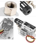 Industrial Vacuum Generator SCV10CK Pneumatic Vacuum Ejector with 1/4 inch female thread, depicted in various angles for automation use.
