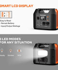 Portable Power Station 300W 296Wh With 110V Pure Sine Wave Outlet; features LCD display and LED light modes for camping, 6.5 lb