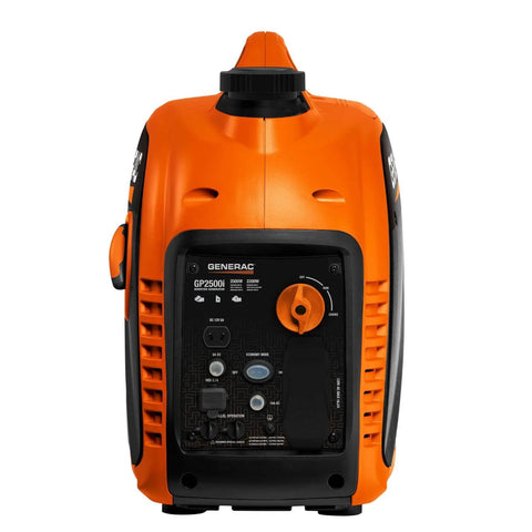 Front view of 2500 Watt Gas Powered Portable Inverter Generator with lightweight, compact design for camping and home backup.