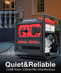 Beefy Heavy Duty Portable Inverter Generator With 4300W Peak And 3500W Rated Power outdoors showing side control panel