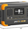 Go To Portable Power Station 288Wh LiFePO4 Battery With 600W Pure Sine Wave Inverter, 2 AC Outlets shown with dimensions
