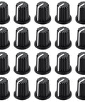 20 Pack 6mm D Type Potentiometer Knobs Black and White Plastic Volume Control Knobs for Potentiometers and Encoders set