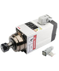 Beast Pro Grade 1.5kW Square Air Cooled Spindle Motor With ER20 Chuck For CNC Wood Router, 4 Bearing Milling Spindle, 380V Flange, Inverter Speed Control