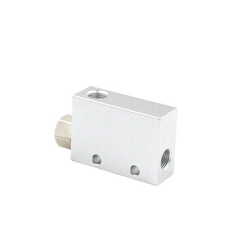 Pro Grade Vacuum Suction Cup Ejector System With Precise Negative Pressure Control, silver valve block, side view, compatible with CV-10HS and 12mm fittings