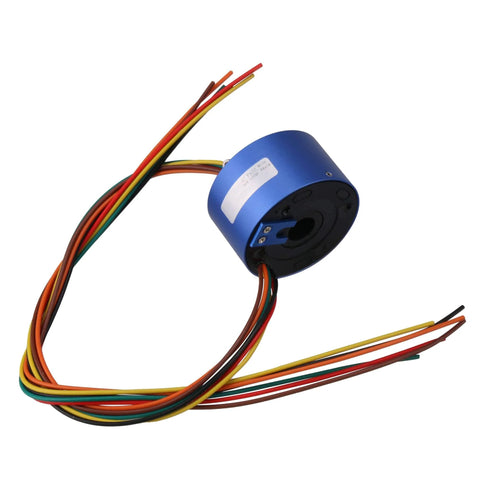 Six Wire Through Hole Slip Ring With 12.7mm Hole Diameter And 54mm Outer Diameter, 380V AC DC 10A Power Collector Ring