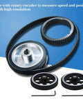 Rotary Encoder Wheel 200mm Circumference 6mm Inner Diameter Pro Grade Aluminum and Rubber Construction 2 Pack with gears and wrenches