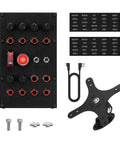 Programmable Sim Racing Button Box With Rotary Encoders, carbon fiber panel, full metal housing, and accessories for PC racing games