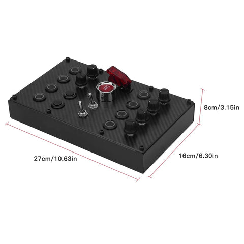 Programmable Sim Racing Button Box With Rotary Encoders And Momentary Push Buttons Carbon Fiber Panel Full Metal Housing