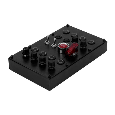 Programmable Sim Racing Button Box With Rotary Encoders And Momentary Push Buttons Carbon Fiber Panel Full Metal Housing