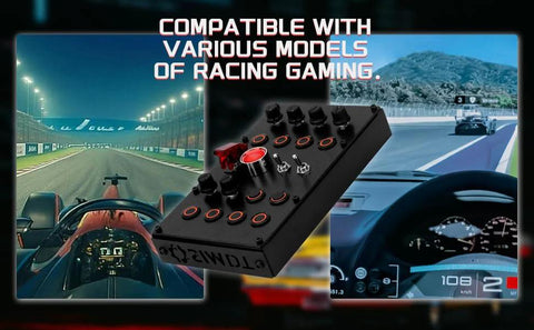 Programmable Sim Racing Button Box With Rotary Encoders And Momentary Push Buttons Carbon Fiber Panel Full Metal Housing preview.