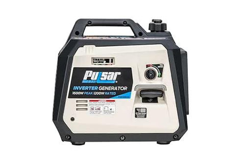 Ultra Light 1600W Gas Inverter Generator with Quiet Operation and Carb Compliance, front view with visible controls and branding