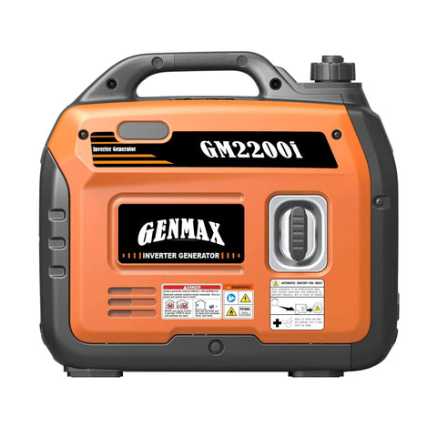 Ultra Quiet 2200W Inverter Portable Generator With Eco Mode Backyard Ready Power For Home Use And Camping visible from side
