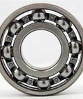 Front view of R-1450 605 Open 5x14x5 Miniature Bearing, chrome steel deep groove ball bearing with 5mm ID and 14mm OD.