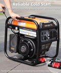 4400-Watt Inverter Generator With 3400 Running Watts for home backup and RV, open frame gas powered, featuring quick start technology