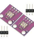 Two Pack AEDR-8300 Reflective Optical Encoder Modules with pin headers, used for precise motion sensing in robotics and CNC projects